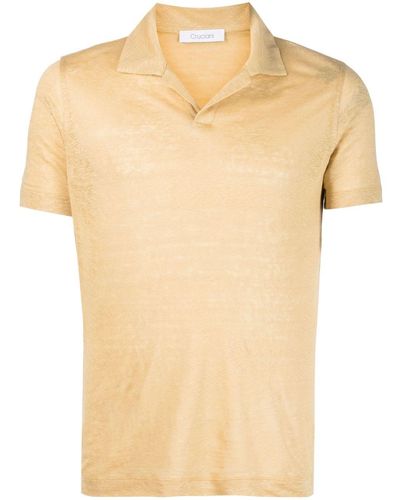 Cruciani Lined Short-sleeved Polo Shirt - Natural