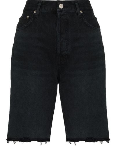 Agolde Knee-length Denim Shorts - Black