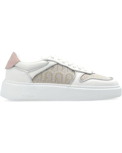 Furla Panelled Lace-up Leather Trainers - White