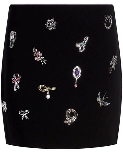 Cinq À Sept Heatset Crystal-embellished Skirt - Black