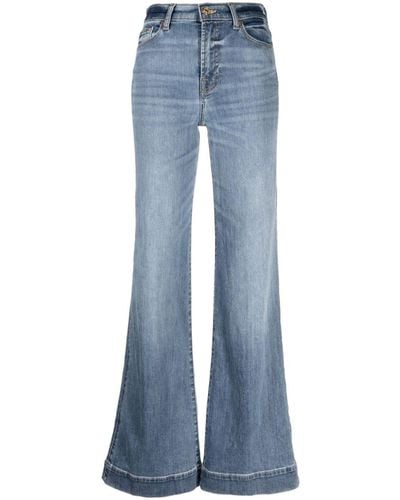 7 For All Mankind Logo-patch Wide-leg Jeans - Blue