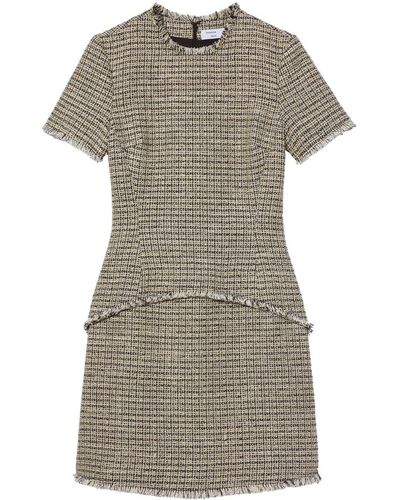 Proenza Schouler Robe courte en tweed à bords francs - Gris