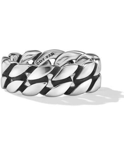 David Yurman Zilveren Curb Chain Ring - Metallic