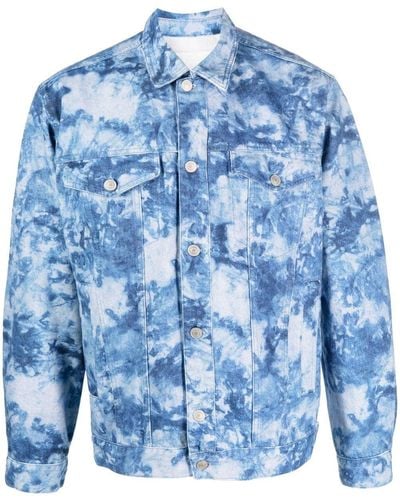 Isabel Marant Camouflage-print Denim Jacket - Blue