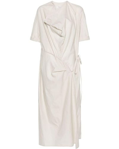 Lemaire Short-sleeve Wrap Midi Dress - White