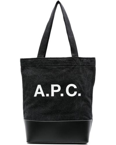 A.P.C. Axel Tote Bags - Black