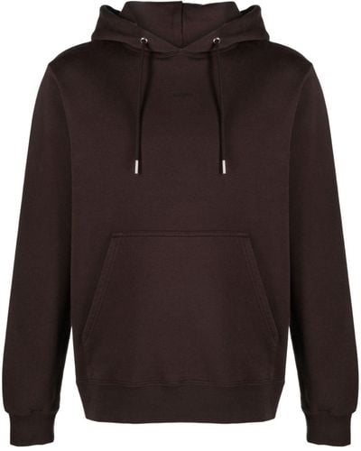 Sandro Logo-embroidered Cotton Hoodie - Blue