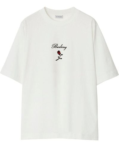 Burberry Camiseta Rose - Blanco