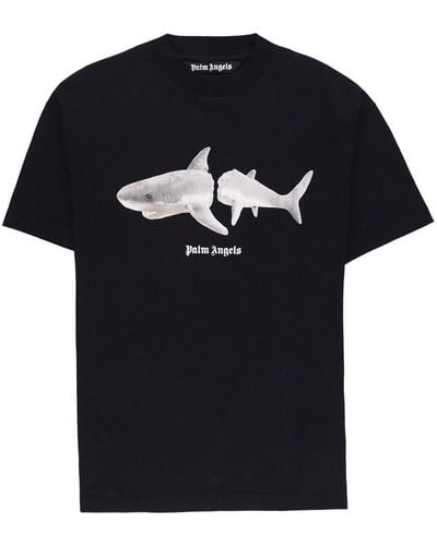 Palm Angels Camiseta Shark - Negro