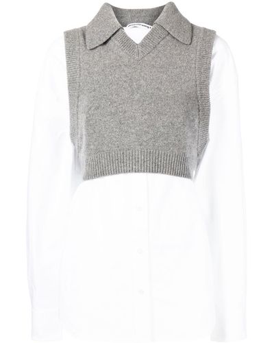 Alexander Wang Layered-look Sweater Shirt - White