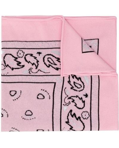 Barrie Paisley Print Bandana Scarf - Pink
