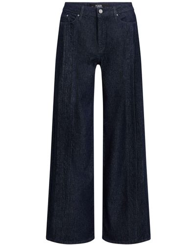 Karl Lagerfeld Halbhohe Wide-Leg-Jeans - Blau