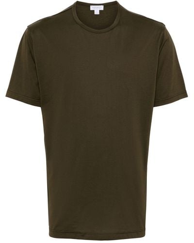 Sunspel Camiseta con cuello redondo - Verde