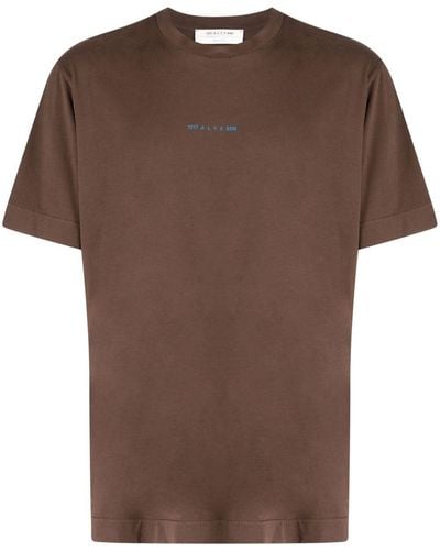 1017 ALYX 9SM Camiseta con logo estampado y cuello redondo - Marrón