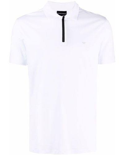 Emporio Armani ジップカラーポロシャツ - ホワイト