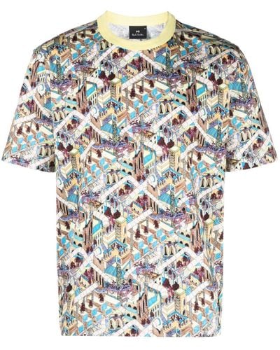 PS by Paul Smith T-Shirt mit Jack's World-Print - Gelb