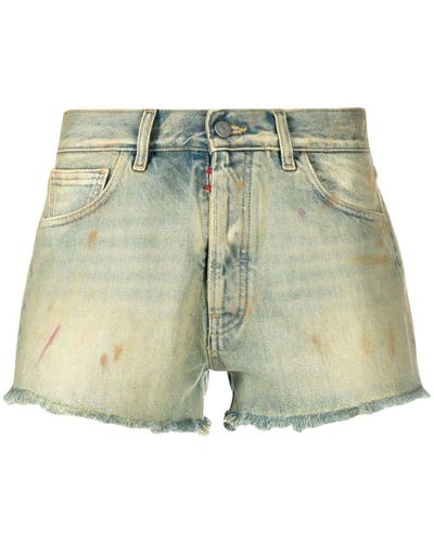 Maison Margiela Short Marg en jean - Vert