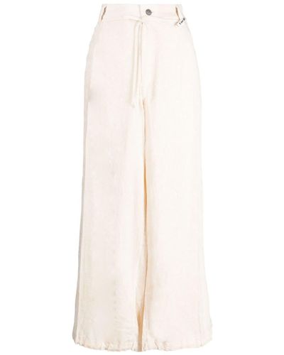 Maison Mihara Yasuhiro Pantalones anchos de talle alto - Blanco