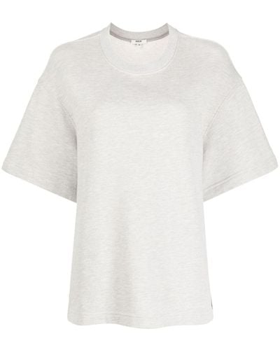 Agolde Drop-shoulder Short-sleeve Sweatshirt - White