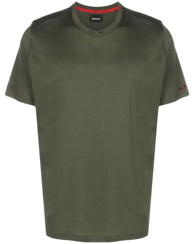 Kiton T-shirt Met Geborduurd Logo - Groen