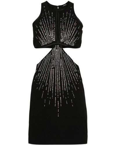 Amen Rhinestone-embellished Cut-out Dress - Black