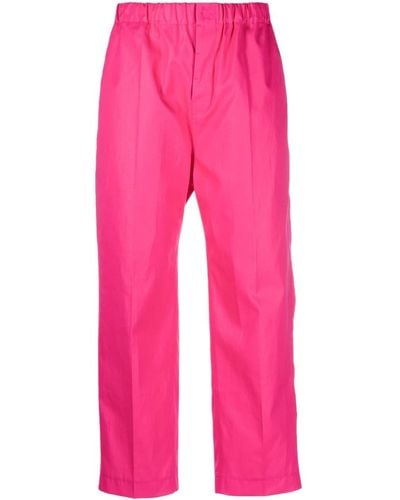 Sofie D'Hoore Elastic-waist Straight-leg Cotton Trousers - Pink