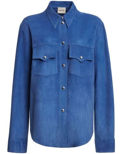 Khaite The Jinn Suede Shirt - Blue