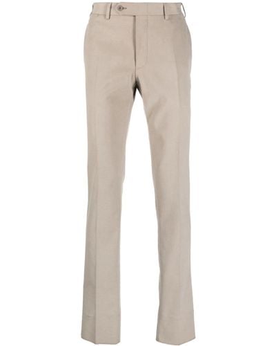Canali Pantalon en coton à coupe droite - Neutre