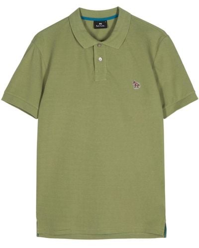 PS by Paul Smith Zebra-embroidered cotton polo shirt - Grün