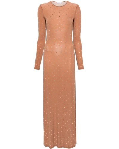 Rabanne Crystal-embellished Maxi Dress - Brown