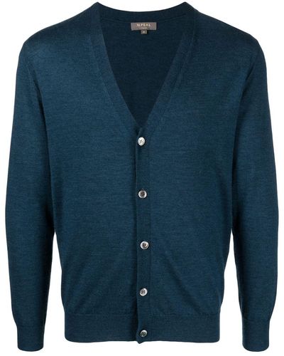 N.Peal Cashmere Vest Met V-hals - Blauw
