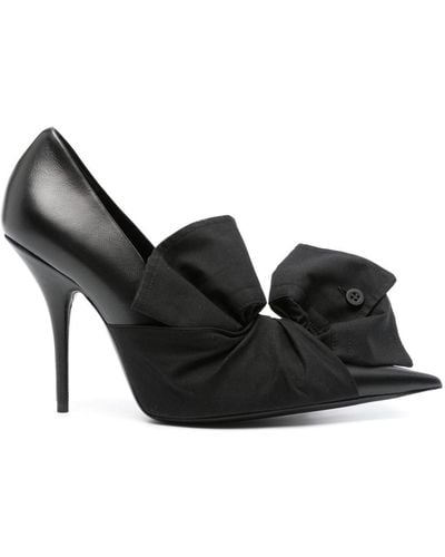 Balenciaga 105mm Knot-detailed Leather Court Shoes - Black
