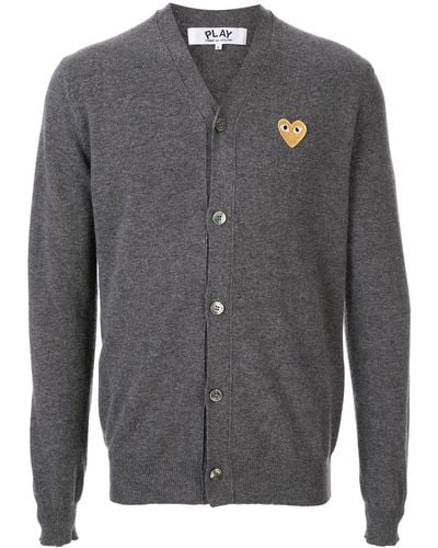 COMME DES GARÇONS PLAY Embroidered Logo Cardigan - Gray
