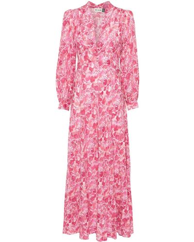 RIXO London Maxi-jurk Met Abstracte Print - Roze