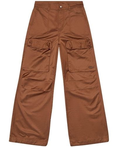 DIESEL P-malvarosa-new Satin Cargo Pants - Brown
