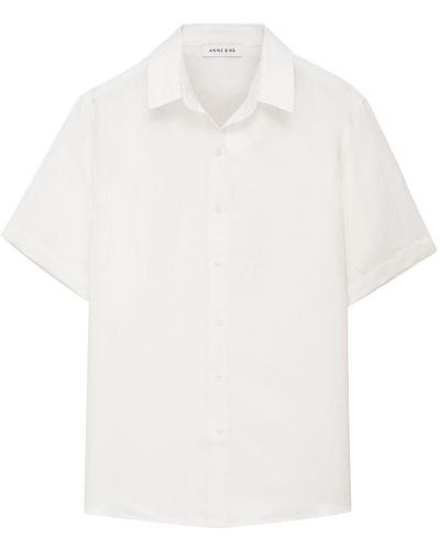 Anine Bing Kurzärmeliges Hemd - Weiß