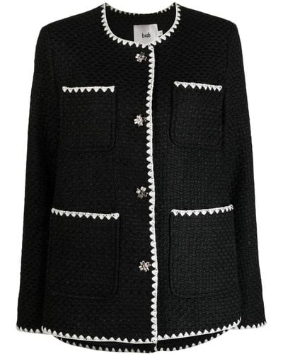 B+ AB Four-pocket Tweed Jacket - Black