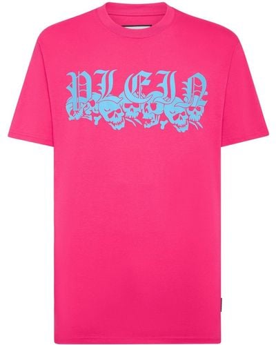 Philipp Plein T-shirt en coton à logo imprimé - Rose