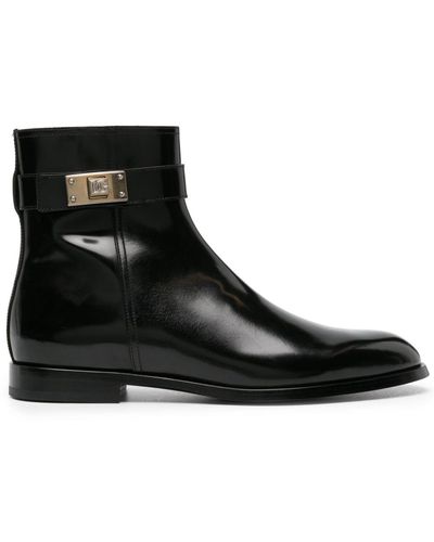 Dolce & Gabbana Botas con cinturón en el tobillo - Negro