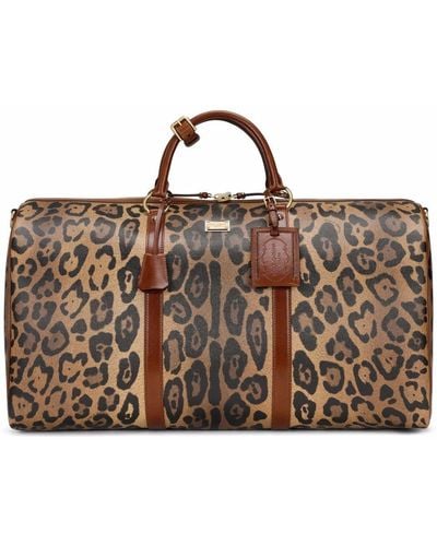Dolce & Gabbana Bolso satchel con estampado de leopardo - Marrón