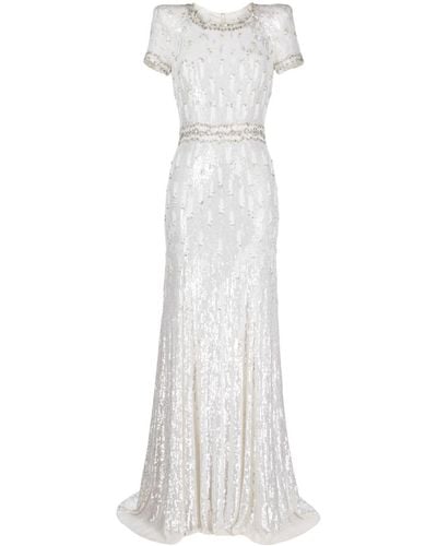 Jenny Packham Kira Sequin-embellished Dress - White