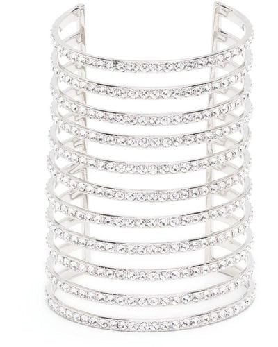 AMINA MUADDI Vittoria Crystal-embellished Cuff Bracelet - White