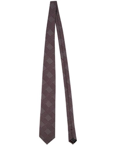 Tom Ford Plaid-check Silk Tie - Paars