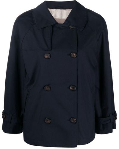 Max Mara Double-breasted Cotton-blend Jacket - Blue