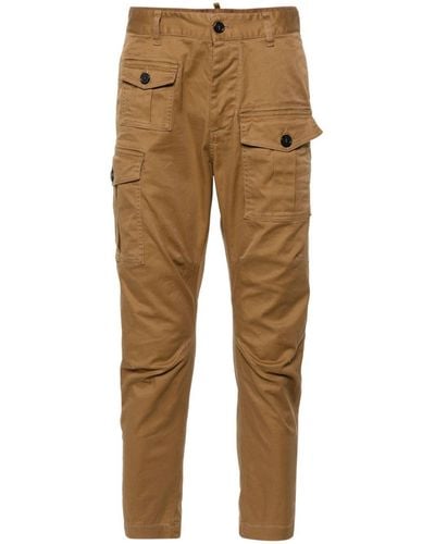 DSquared² Mid-rise Tapered Cargo Pants - Natural