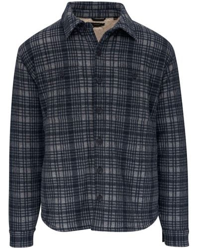 Vince Plaid Check-pattern Shirt Jacket - Blue