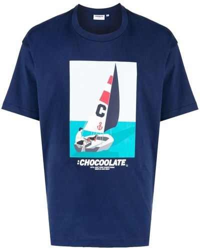 Chocoolate Camiseta con estampado gráfico - Azul
