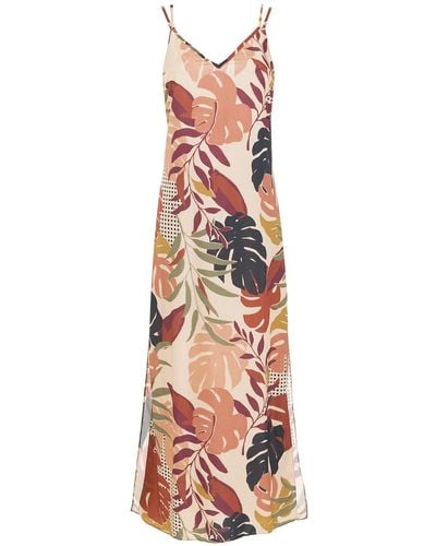 Amir Slama Palm Leaf Print Maxi Dress - Multicolour