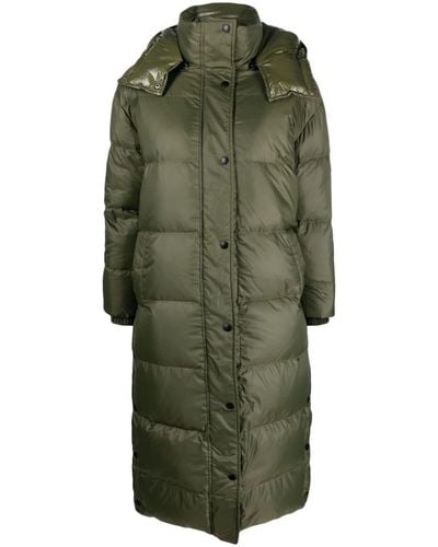 Yves Salomon Logo-patched Padded Coat - Green