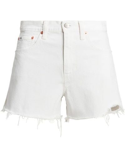 Polo Ralph Lauren Shorts Met Gerafelde Afwerking - Wit